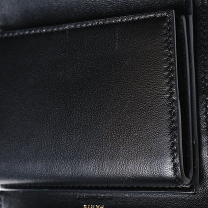 Saint Laurent Grain De Poudre Matelasse Chevron Monogram Compact Tri Fold Wallet Black 12 of 13