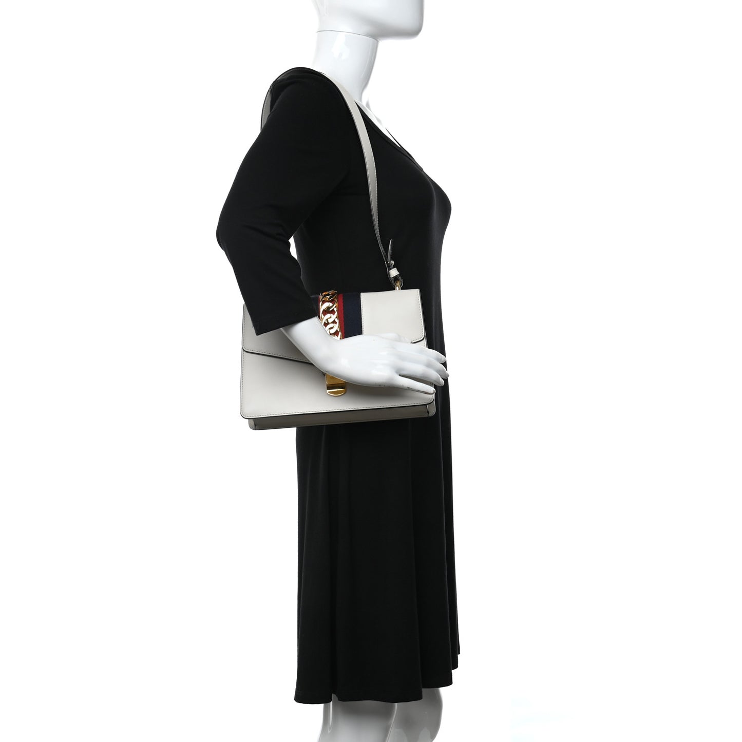 Calfskin Small Sylvie Shoulder Bag Off White