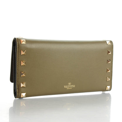 Valentino Garavani Calfskin Rockstud Flap Wallet Army Green 3 of 8