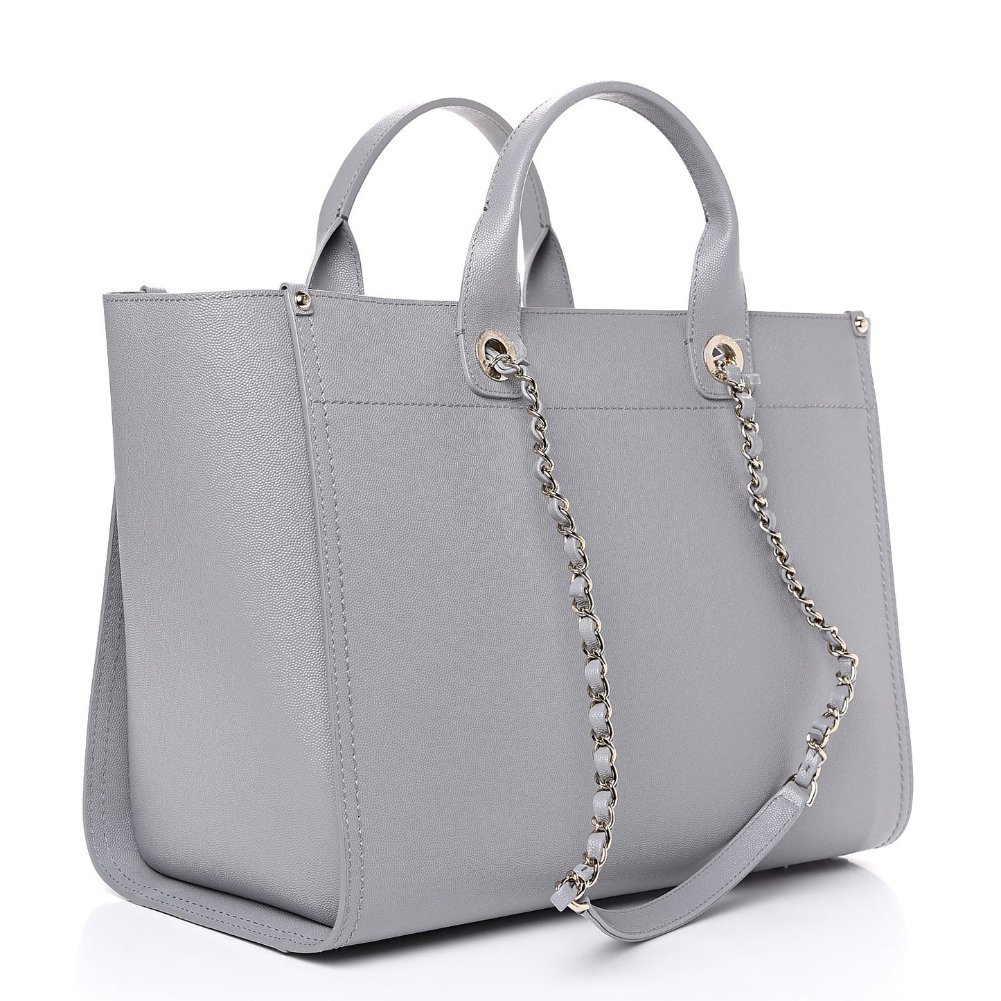 Caviar Studded Medium Deauville Tote Grey