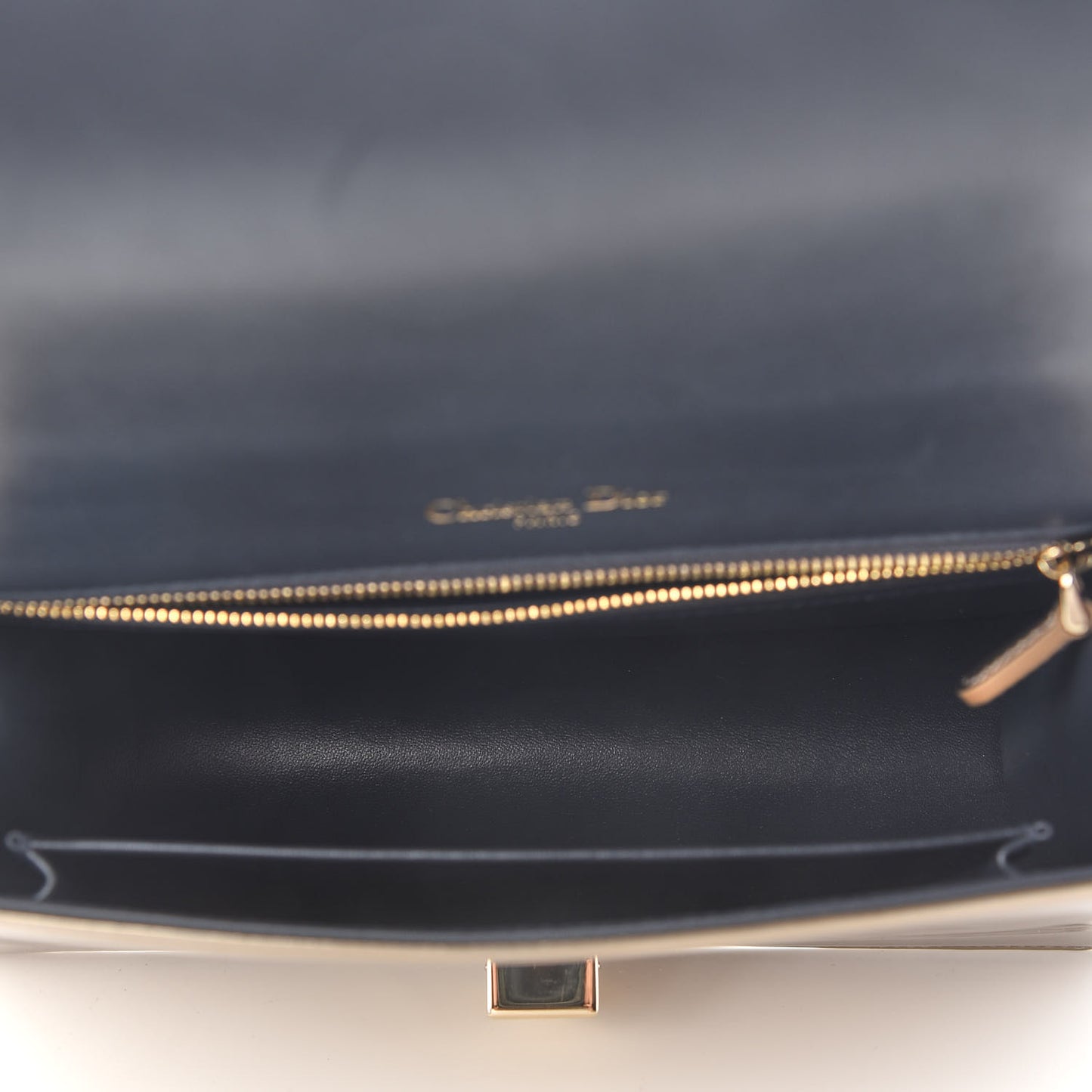 Metallic Patent Micro-Cannage Medium Diorama Flap Bag Gold