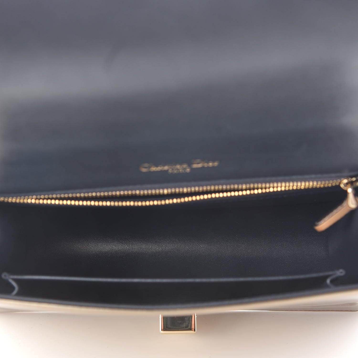 Christian Dior Metallic Patent Micro-Cannage Medium Diorama Flap Bag Gold 5 of 9