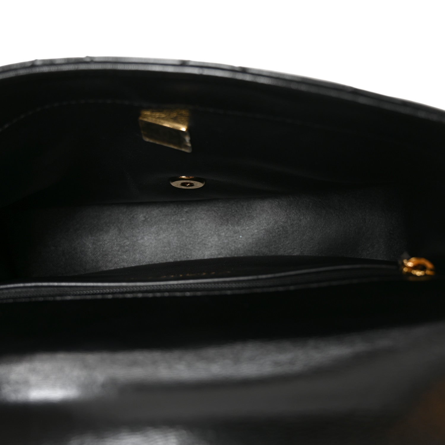 Chanel Shiny Lambskin Quilted Twisted Links Top Handle Flap Black 5 of 10