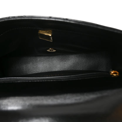 Chanel Shiny Lambskin Quilted Twisted Links Top Handle Flap Black 5 of 10