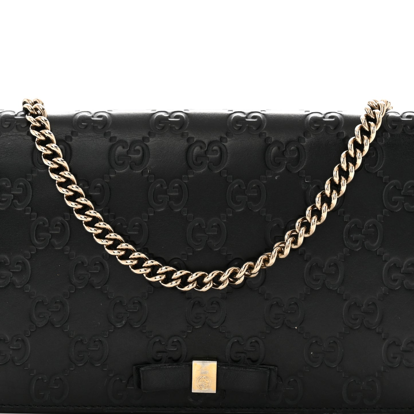 Guccissima Signature Bowy Chain Wallet Black