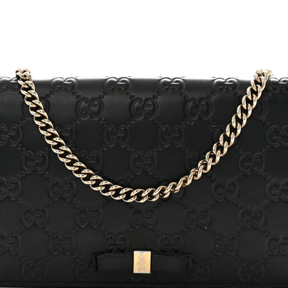 Gucci Guccissima Signature Bowy Chain Wallet Black 7 of 16
