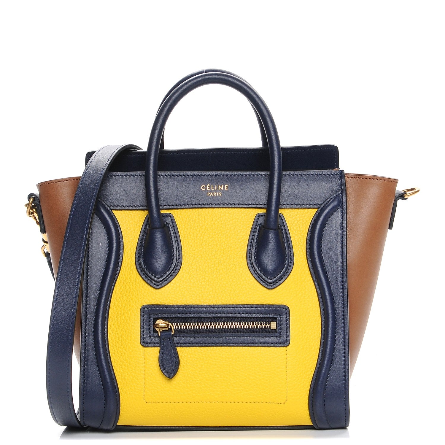 Celine Smooth Drummed Calfskin Nano Tri-Color Luggage Yellow 1 of 7