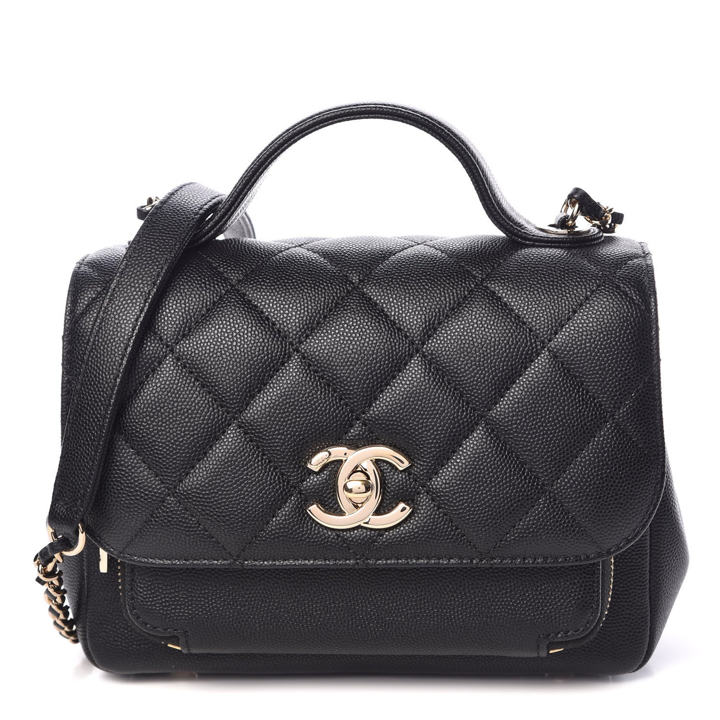Caviar Quilted Small Business Affinity Flap Black