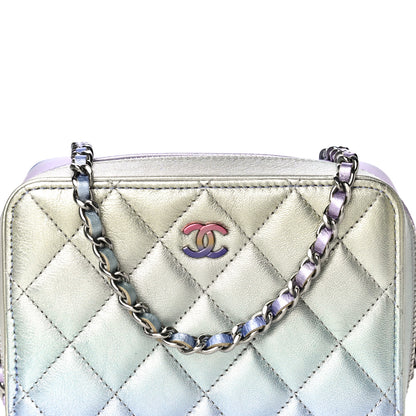 Chanel Metallic Gradient Calfskin Quilted Camera Case Blue Yellow Purple 10 of 16