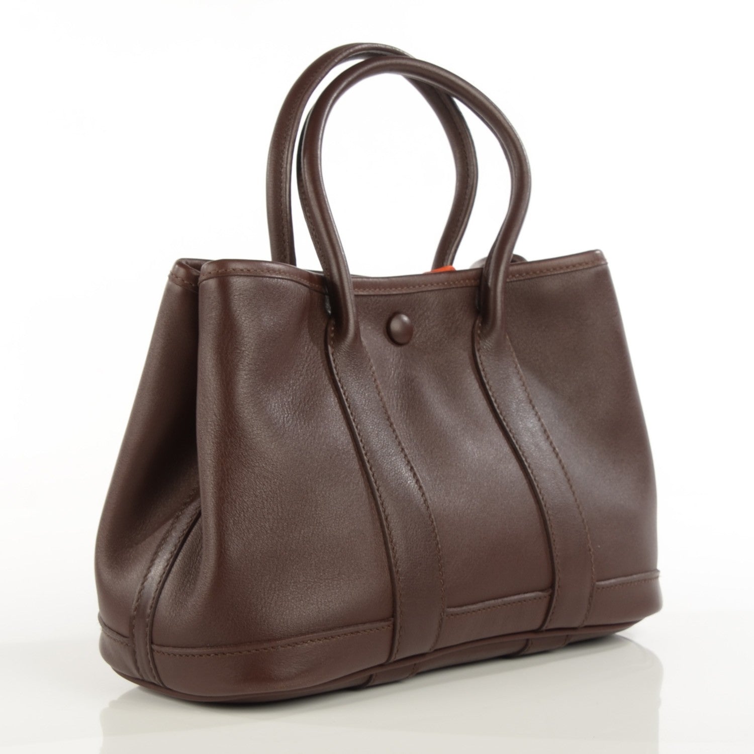 Hermes Swift Leather Bolduc Twilly Garden Party TTPM Tote Chocolate 3 of 9