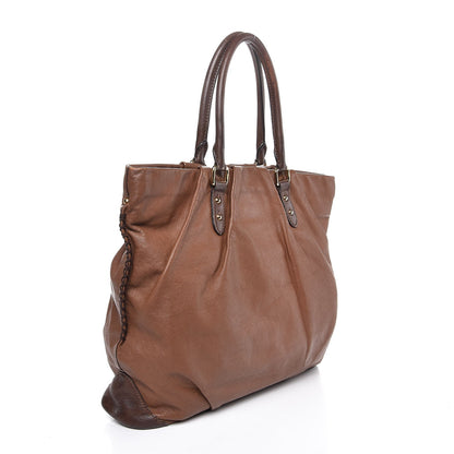 MCM Calfskin Shopper Tote Brown 3 of 9