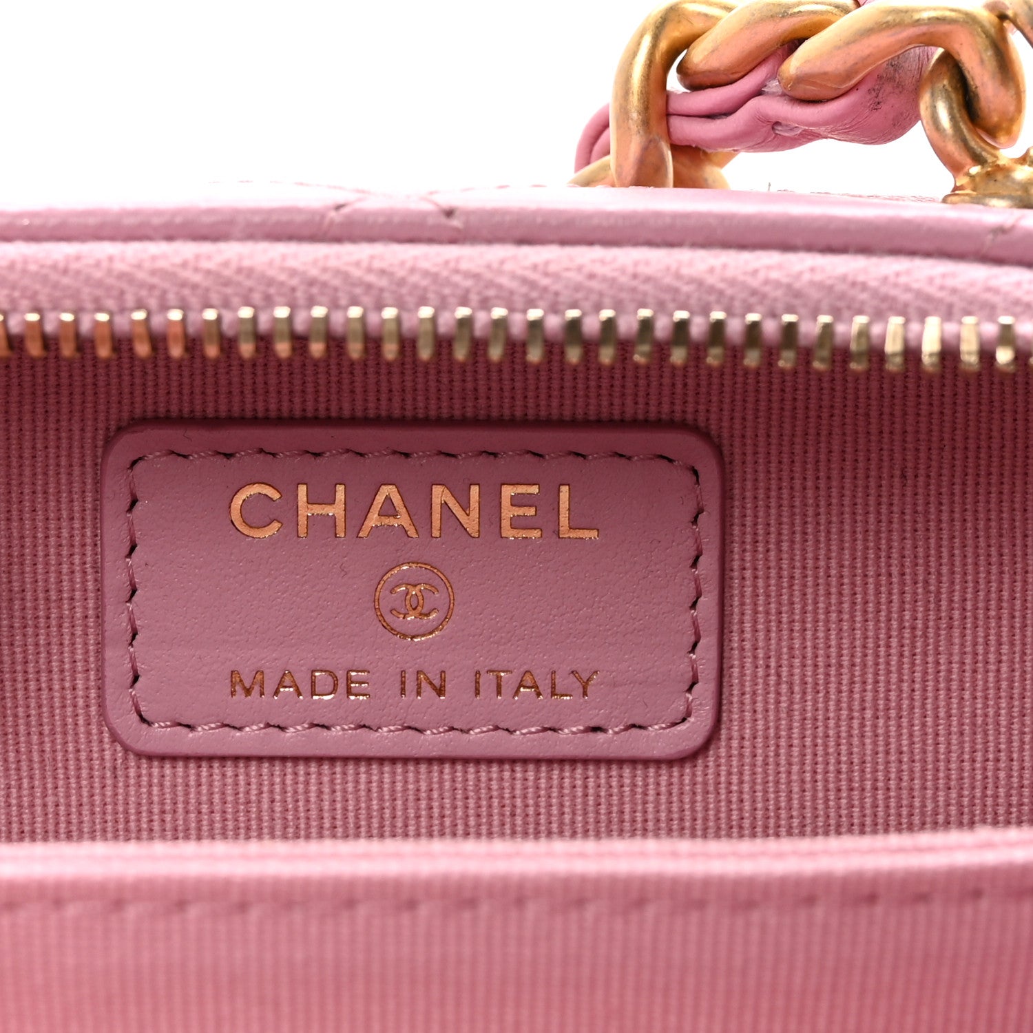 Chanel Lambskin Quilted Mini Lacquered Chain Clutch Pink 6 of 10