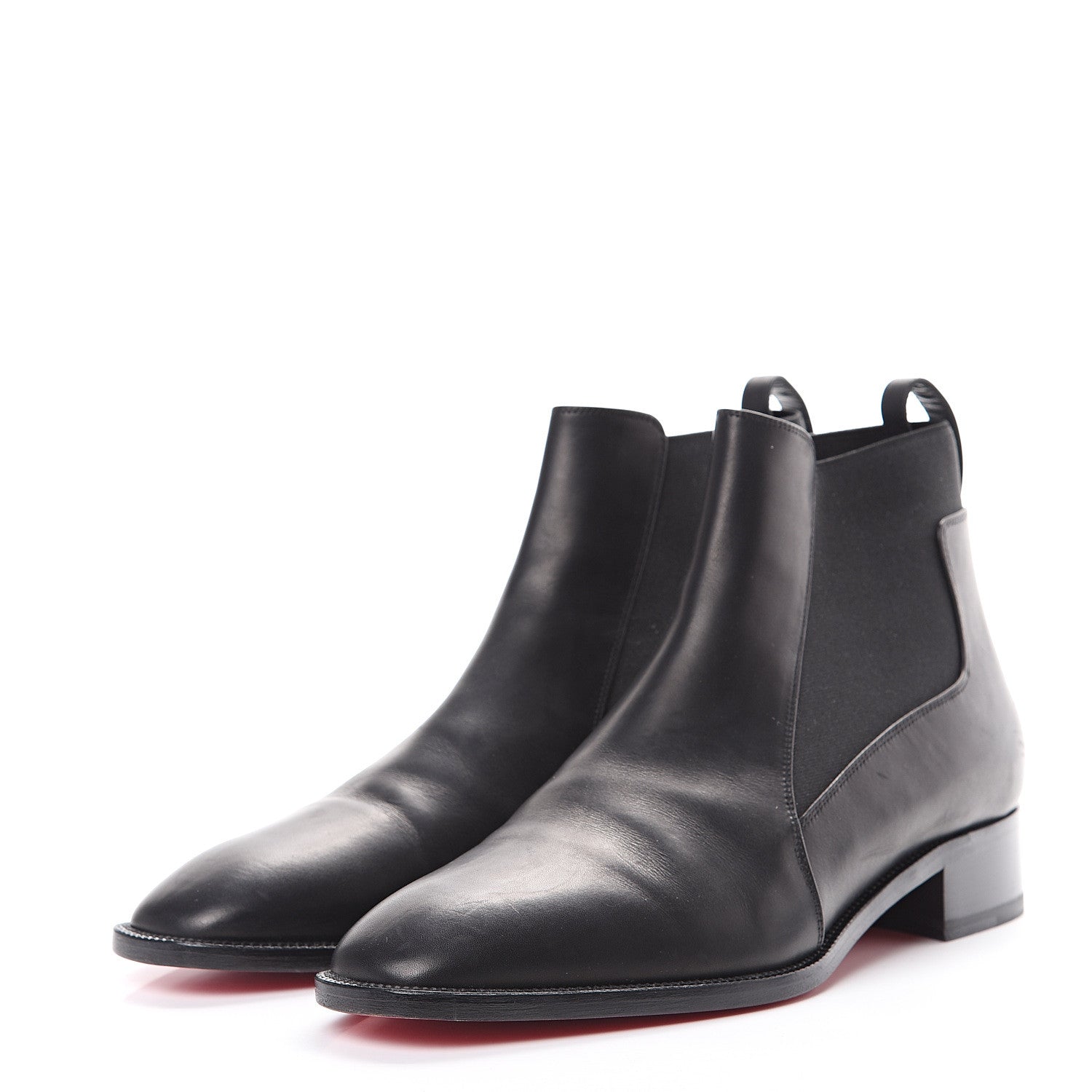 Christian Louboutin Calfskin Mens Melon Flat Chelsea Boots 41 Black 3 of 13