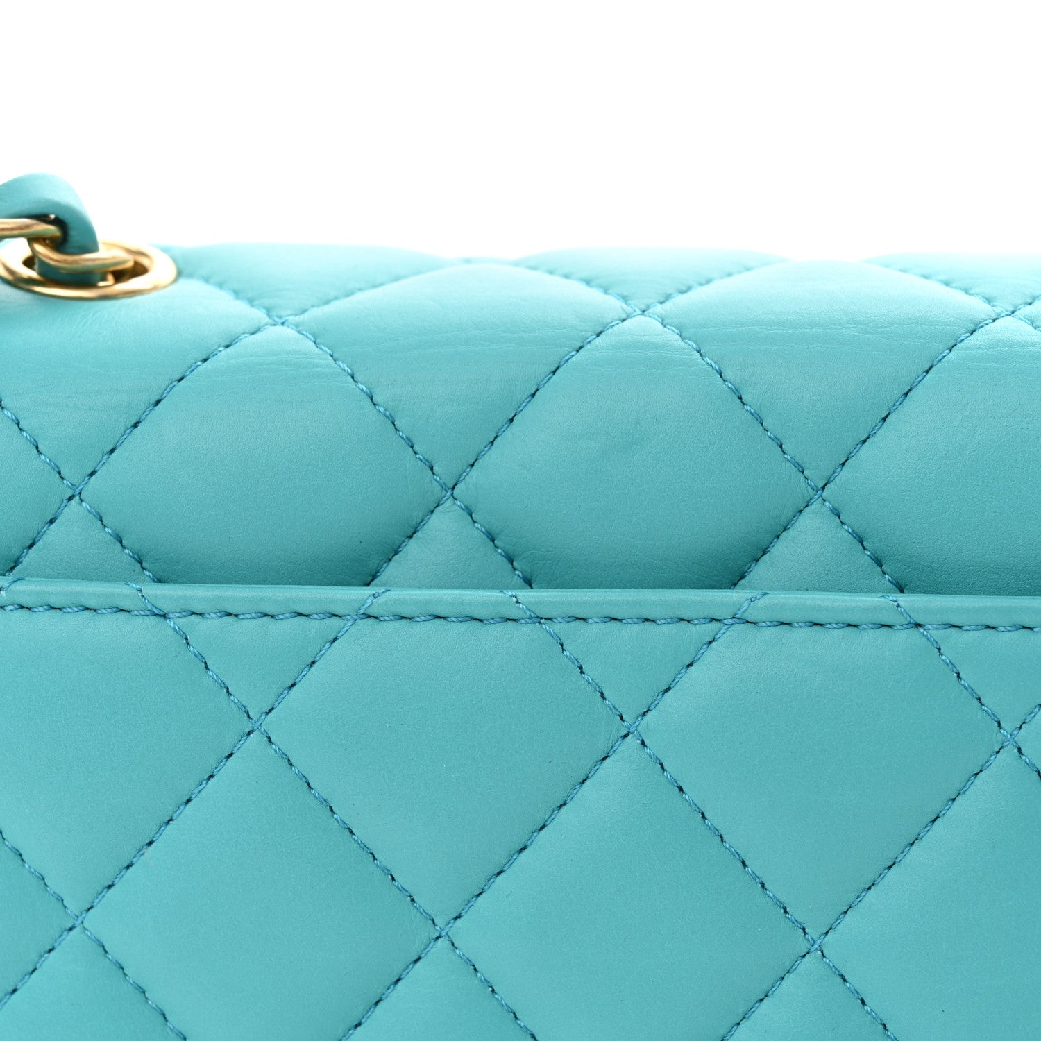 Chanel Calfskin Quilted Medium Everyday Chic Single Flap Turquoise 13 of 13