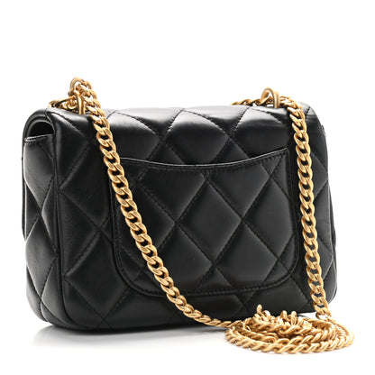 Chanel Lambskin Enamel Quilted Mini Pending CC Square Flap Black 3 of 9