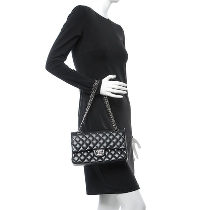 Chanel Lambskin Quilted Medium Double Flap Black 2 of 8