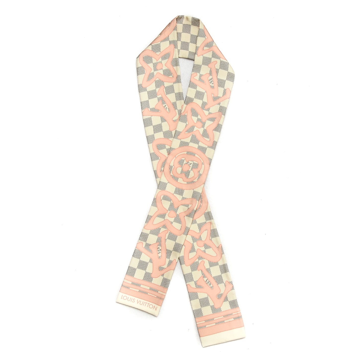 Silk Damier Azur Tahitienne Bandeau Rose Ballerine