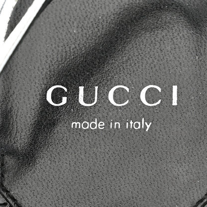 Gucci Metallic Calfskin Horsebit Divine Slingback Sandals 38 Silver 8 of 13