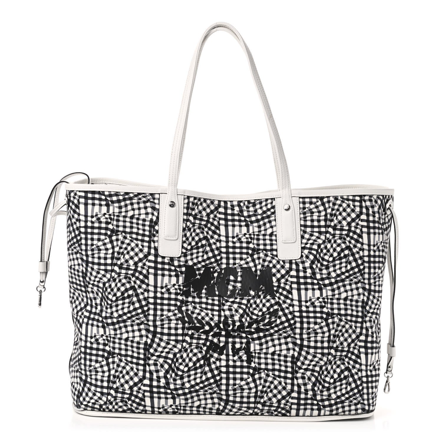 MCM Visetos Large Liz Reversible Shopper Tote White 3 of 16