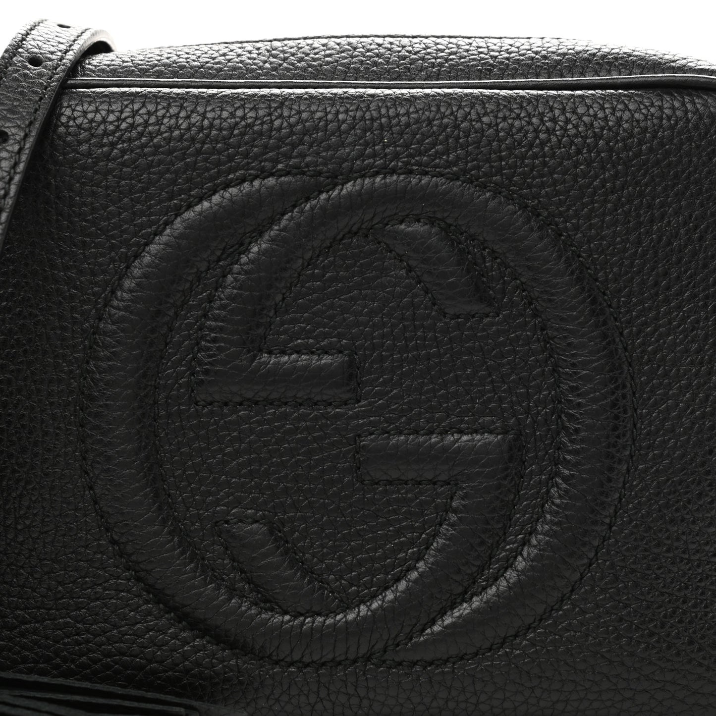 Pebbled Calfskin Small Soho Disco Bag Black
