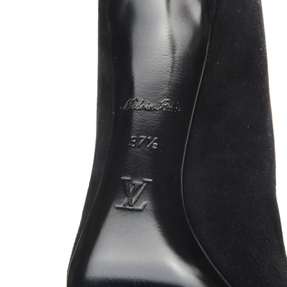 Louis Vuitton Suede Baby Goat Swarovski Crystal Madeleine Pumps 37.5 Black 9 of 10