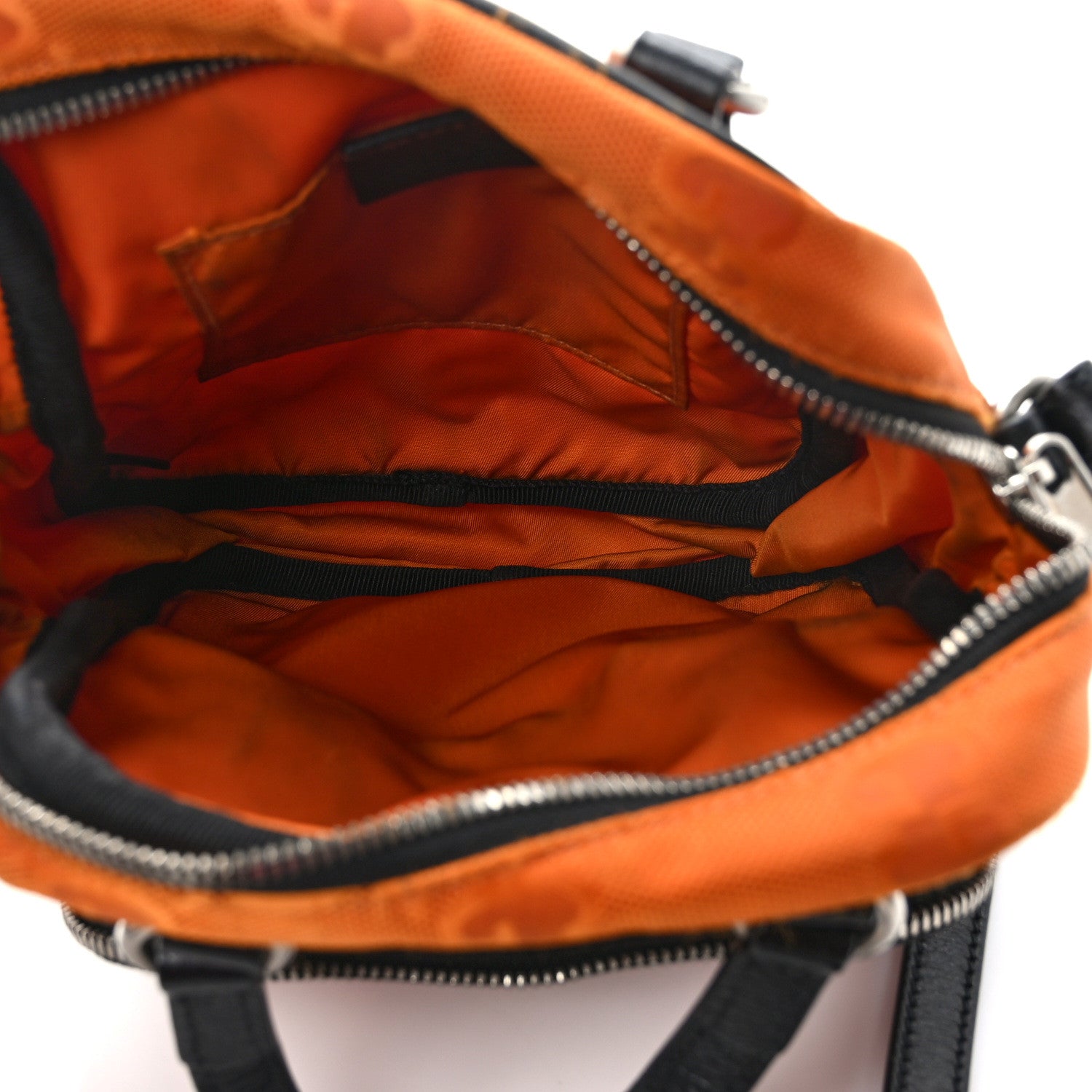Gucci Econyl Nylon Monogram Off The Grid Shoulder Bag Carrot Orange Black 4 of 14