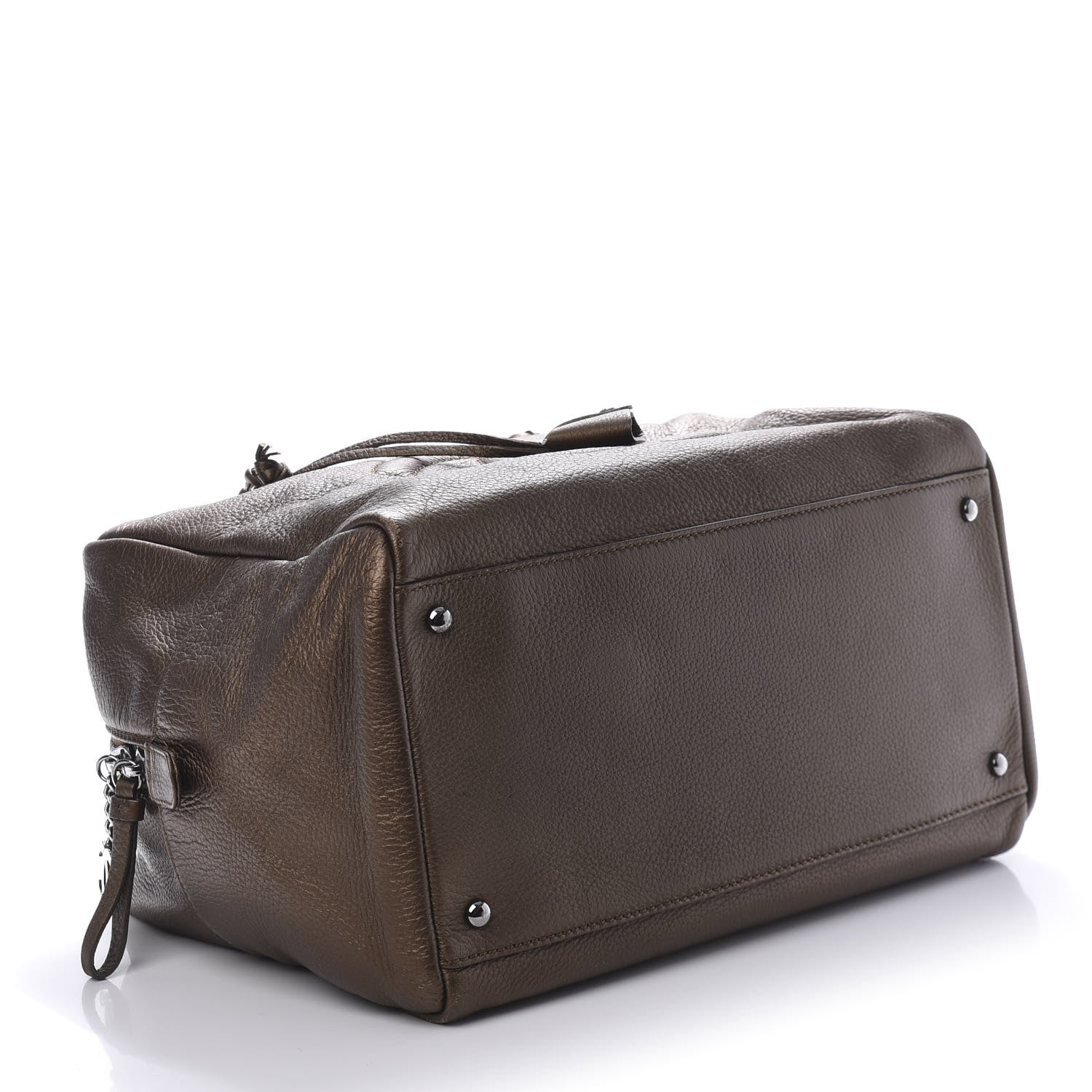 Chanel Metallic Deerskin Large Luxe Ligne Bowler Bronze 4 of 10