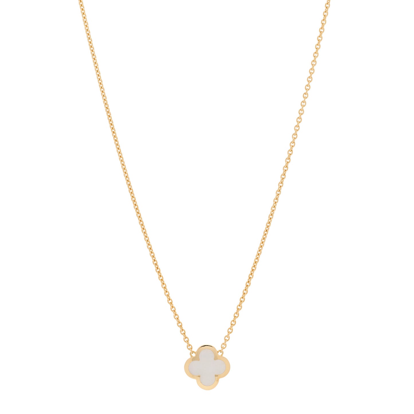 18K Yellow Gold Mother of Pearl Pure Alhambra Pendant Necklace