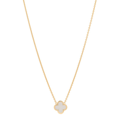 Van Cleef & Arpels 18K Yellow Gold Mother of Pearl Pure Alhambra Pendant Necklace 1 of 7