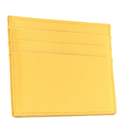 Prada Saffiano Metal Card Holder Soleil 3 of 10