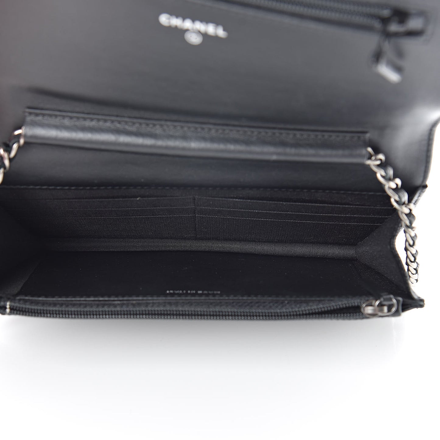 Caviar Chevron Quilted Boy Wallet On Chain WOC Black