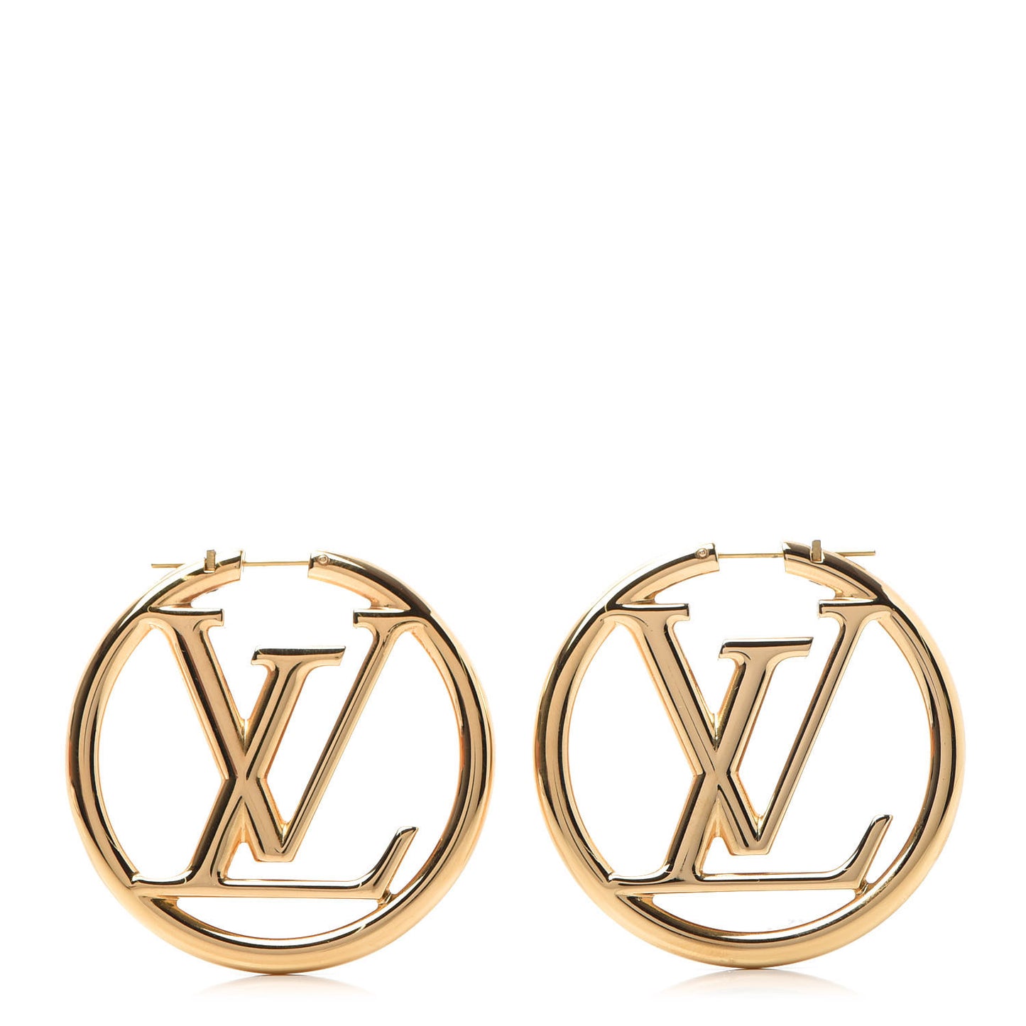 Metal Louise Hoop Earrings Gold