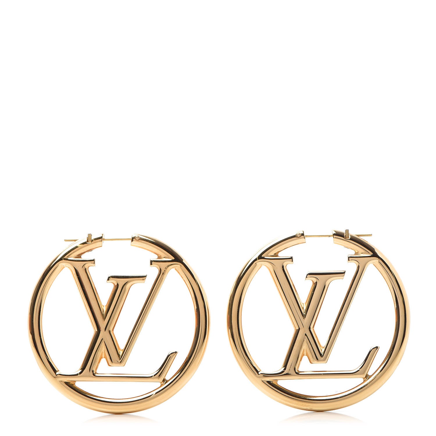 Louis Vuitton Metal Louise Hoop Earrings Gold 1 of 6