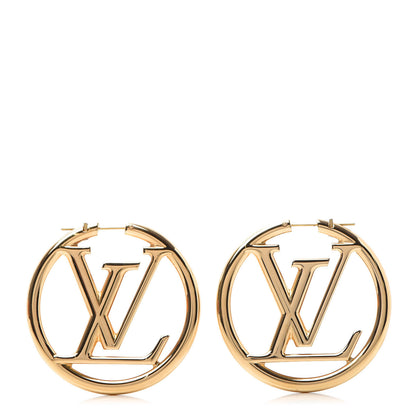 Louis Vuitton Metal Louise Hoop Earrings Gold 1 of 6