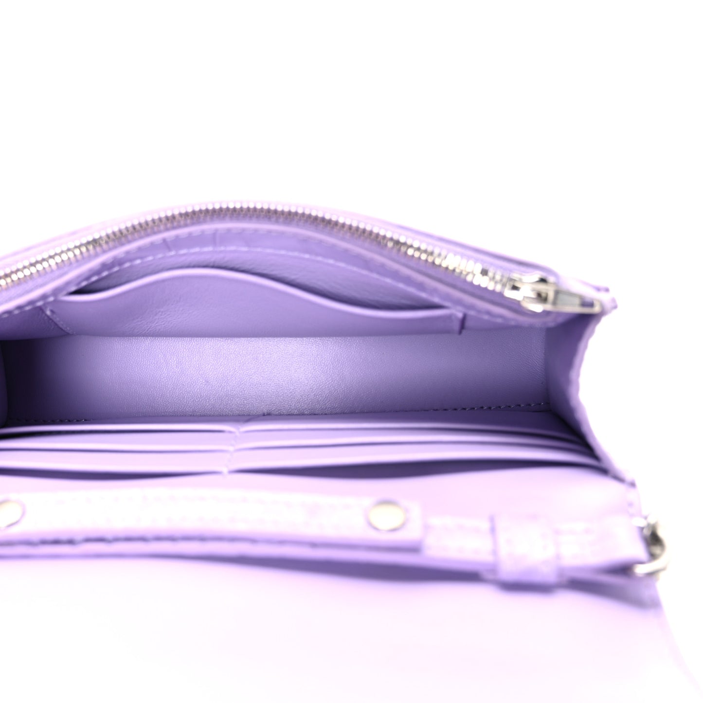Shiny Calfskin Crocodile Embossed Hourglass Chain Bag Lilac