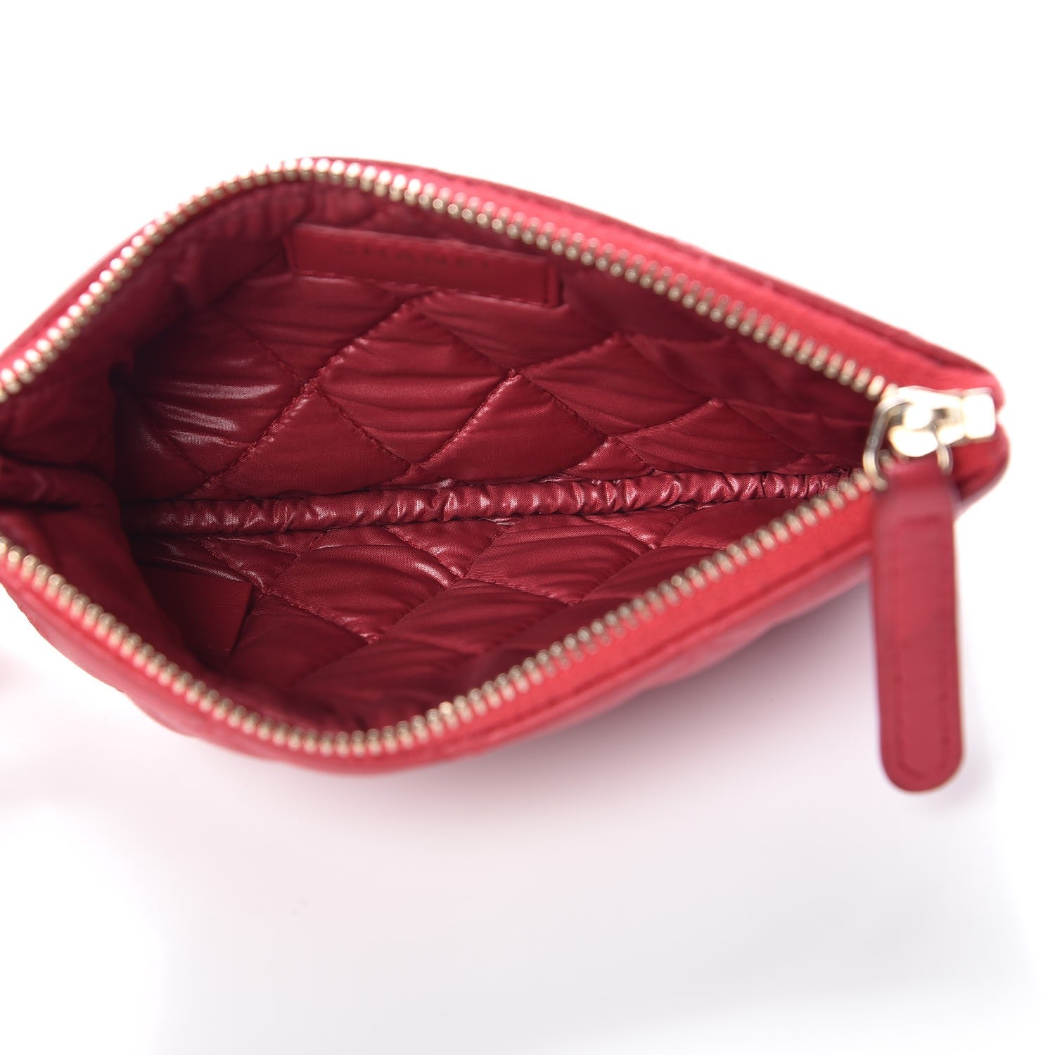 Chanel Lambskin Quilted Small Cosmetic Case Dark Pink 5 of 9