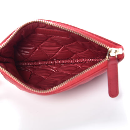 Chanel Lambskin Quilted Small Cosmetic Case Dark Pink 5 of 9