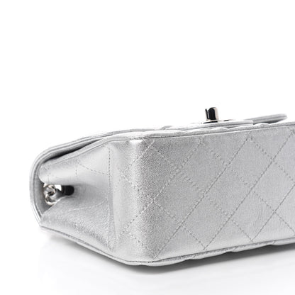 Chanel Metallic Lambskin Quilted Mini Square Flap Silver 6 of 11