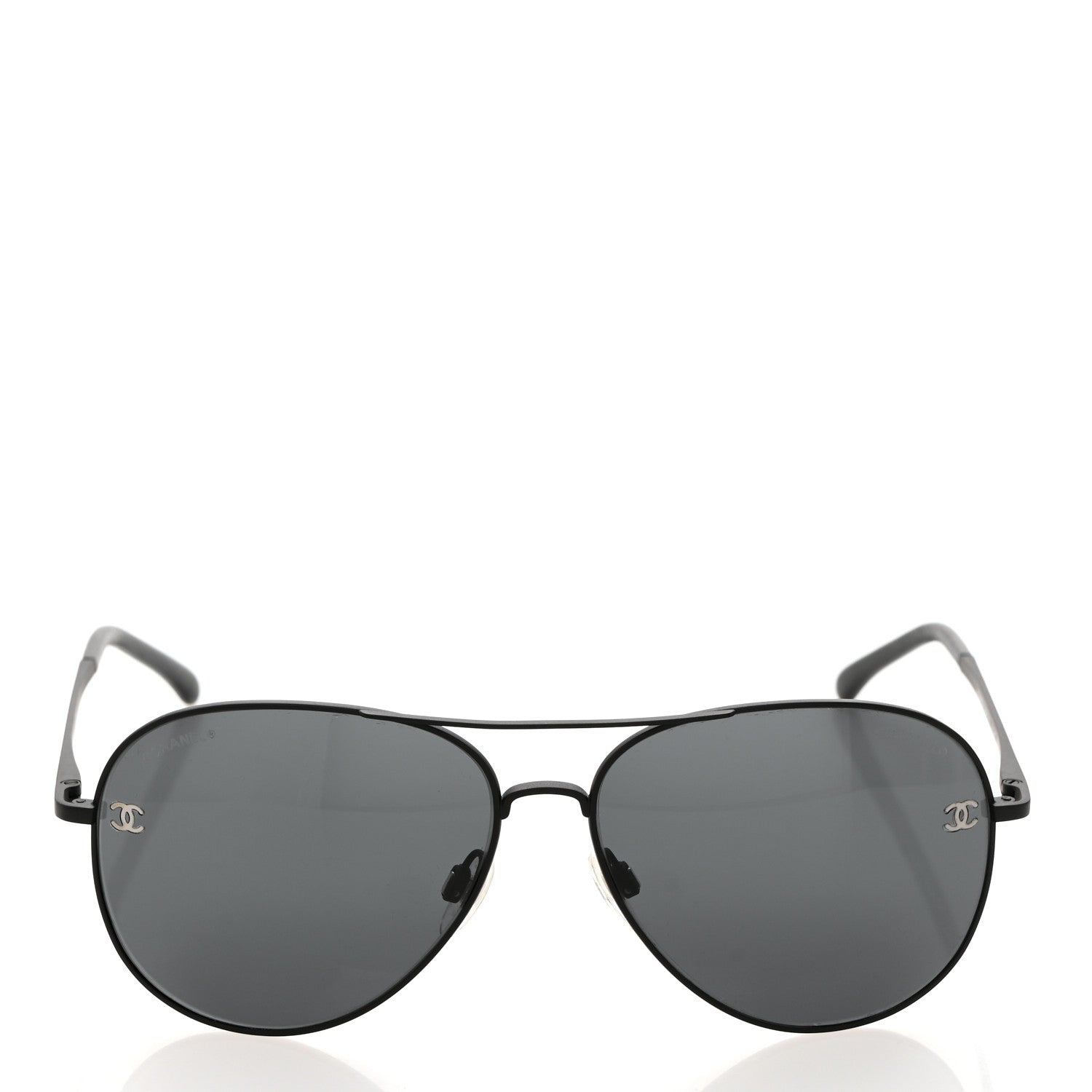 Chanel Metal Pilot Aviator CC Sunglasses 4189-T-Q Black 2 of 8