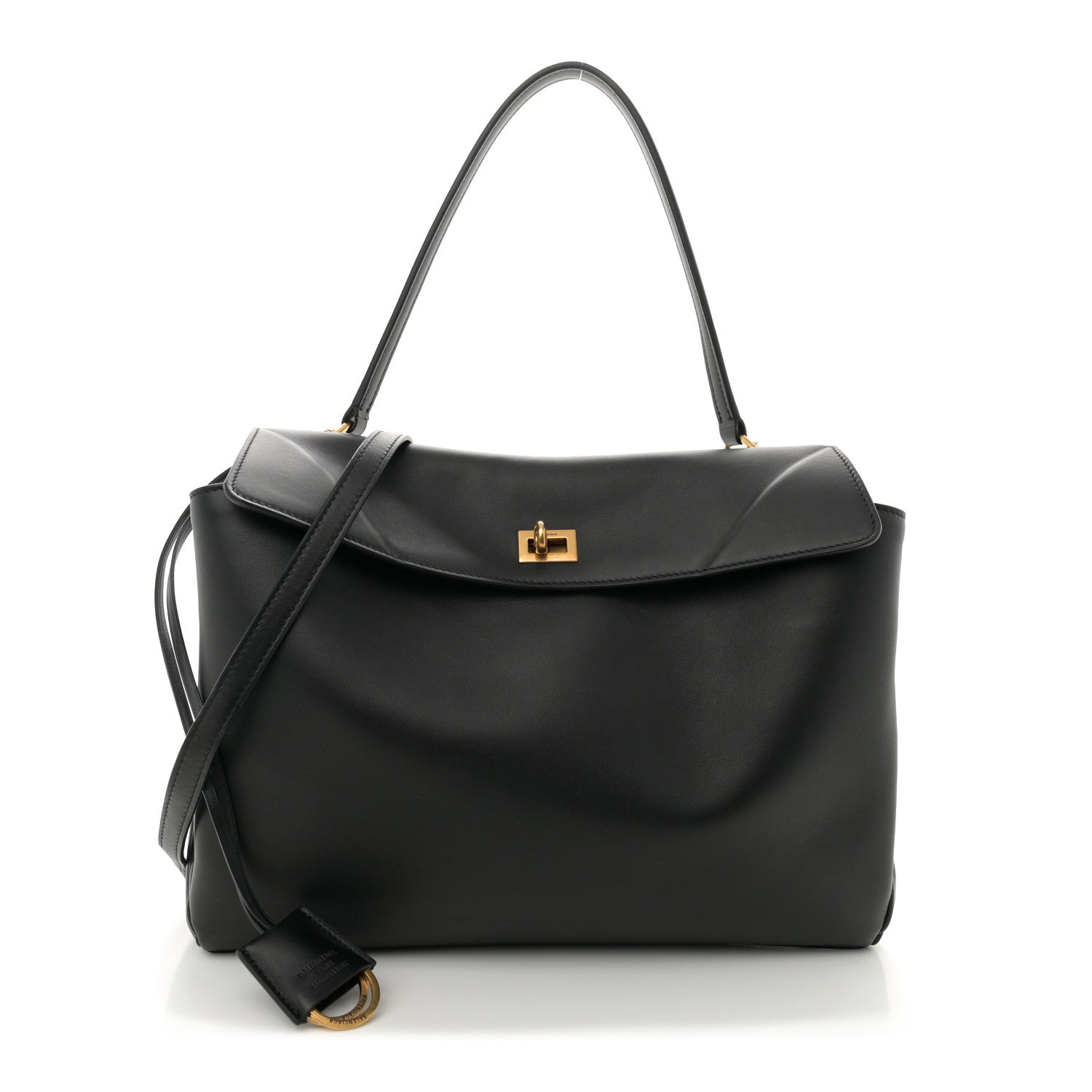 Balenciaga Natural Smooth Calfskin Medium Rodeo Top Handle Handbag Black 1 of 11