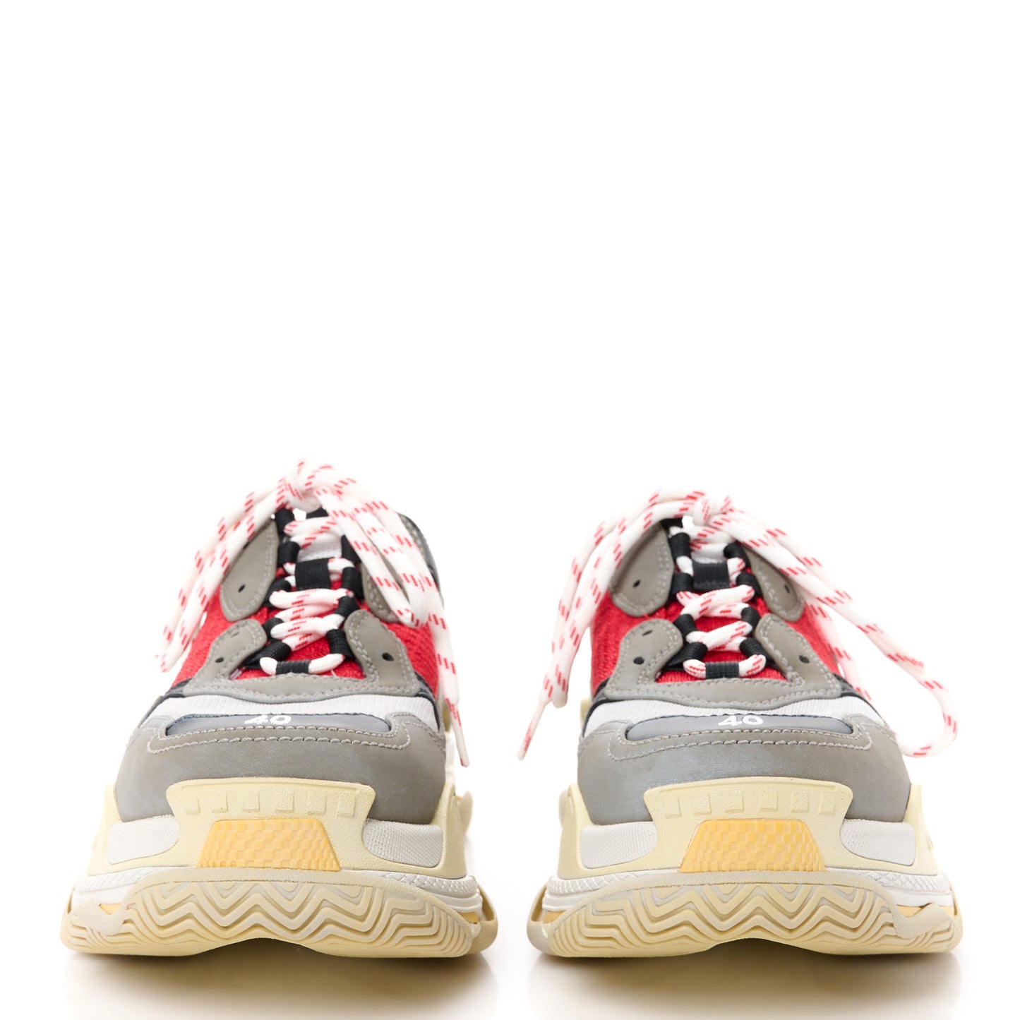 Fabric Mesh Womens Triple S Mule Sneakers 40 Grey Red