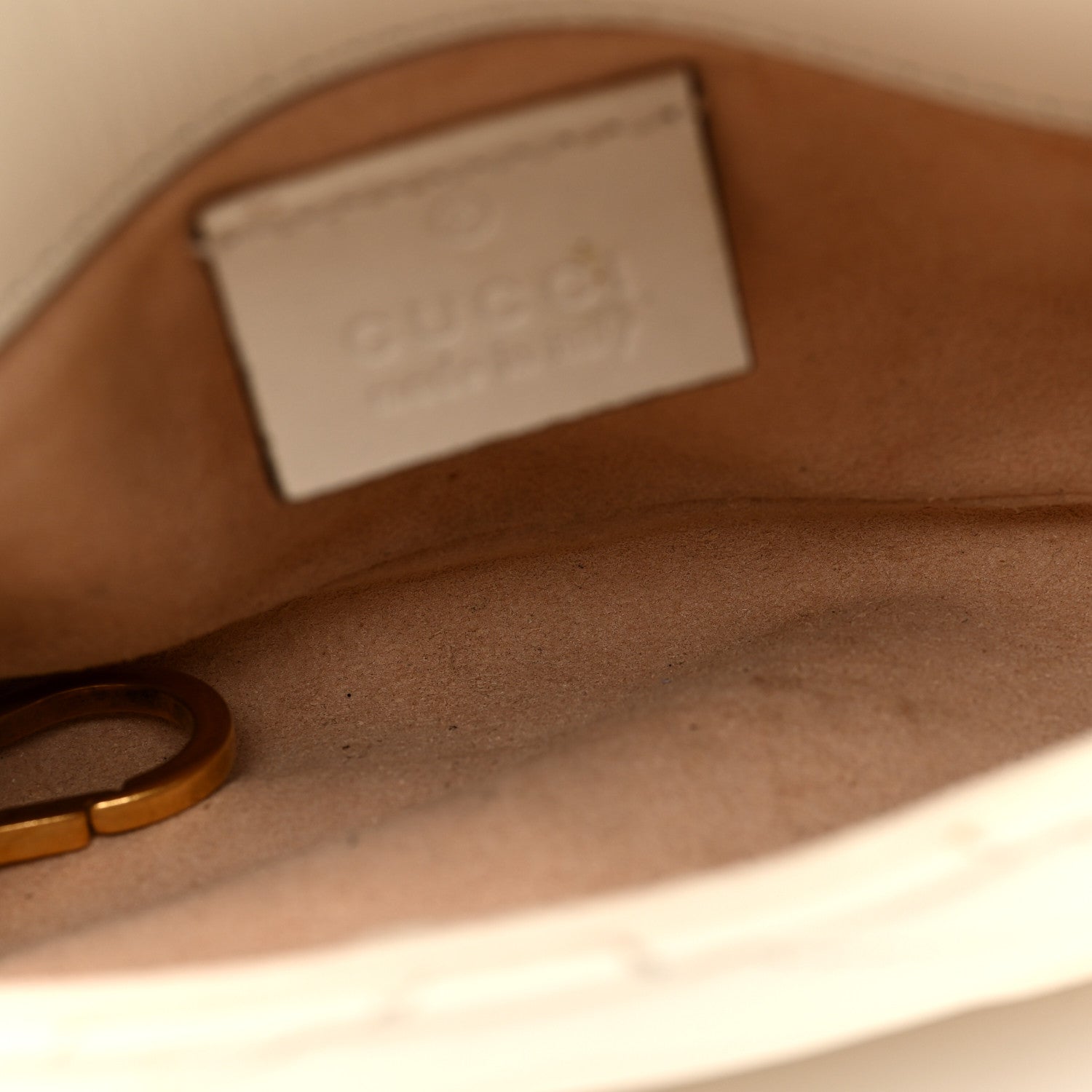 Gucci Calfskin Matelasse Super Mini GG Marmont Shoulder Bag White 5 of 10