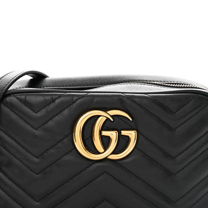 Gucci Calfskin Matelasse Small GG Marmont Chain Shoulder Bag Black 8 of 12