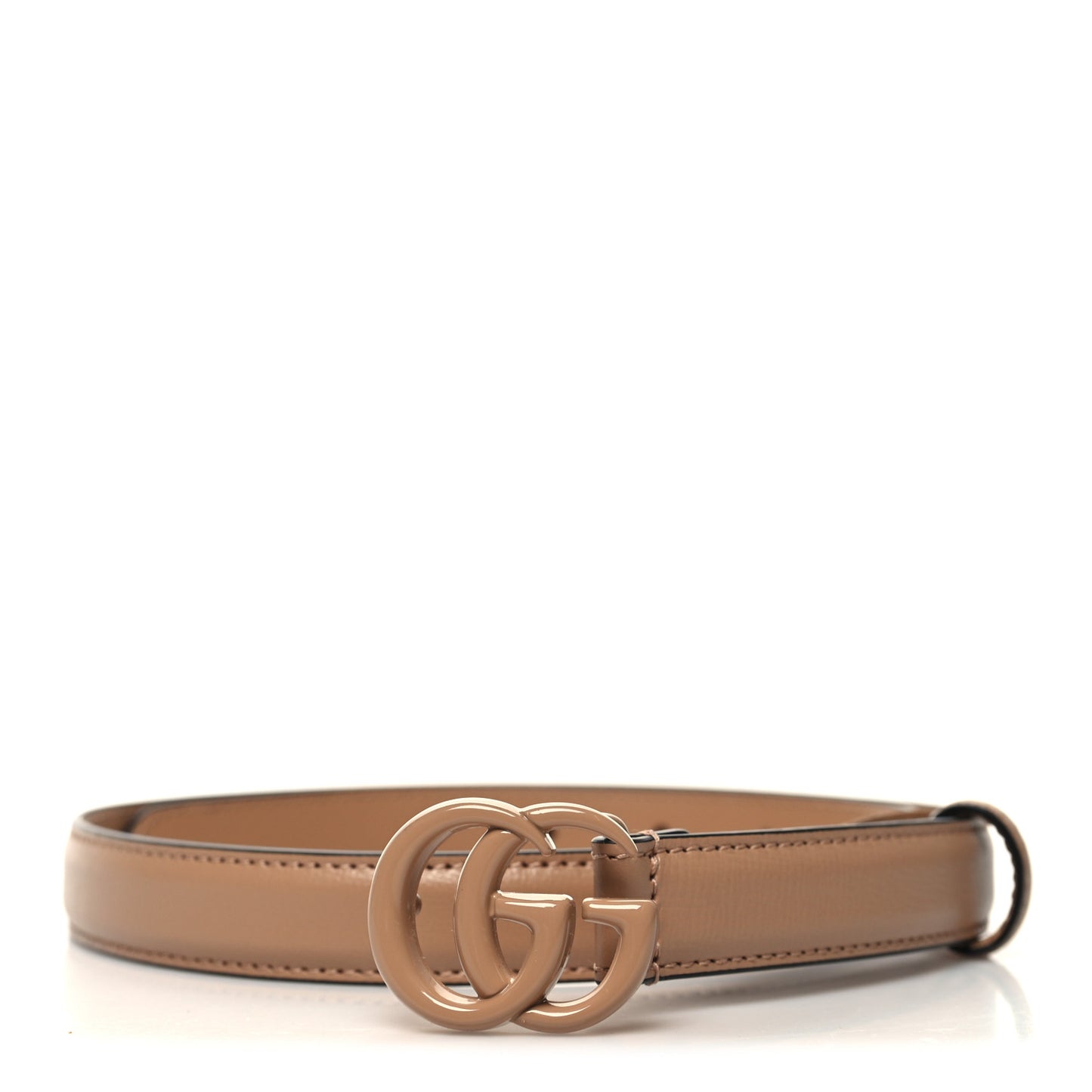 Azalea Calfskin Enamel Monochrome Double G 20mm Belt 70 28 Camelia