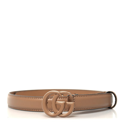 Gucci Azalea Calfskin Enamel Monochrome Double G 20mm Belt 70 28 Camelia 1 of 5