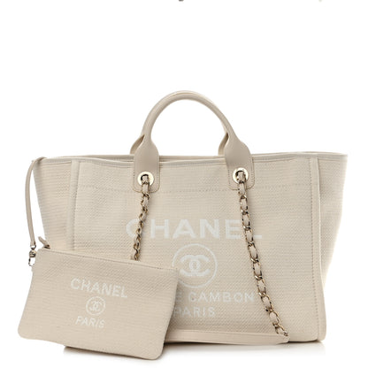 Chanel Mixed Fibers Medium Deauville Tote White 3 of 12