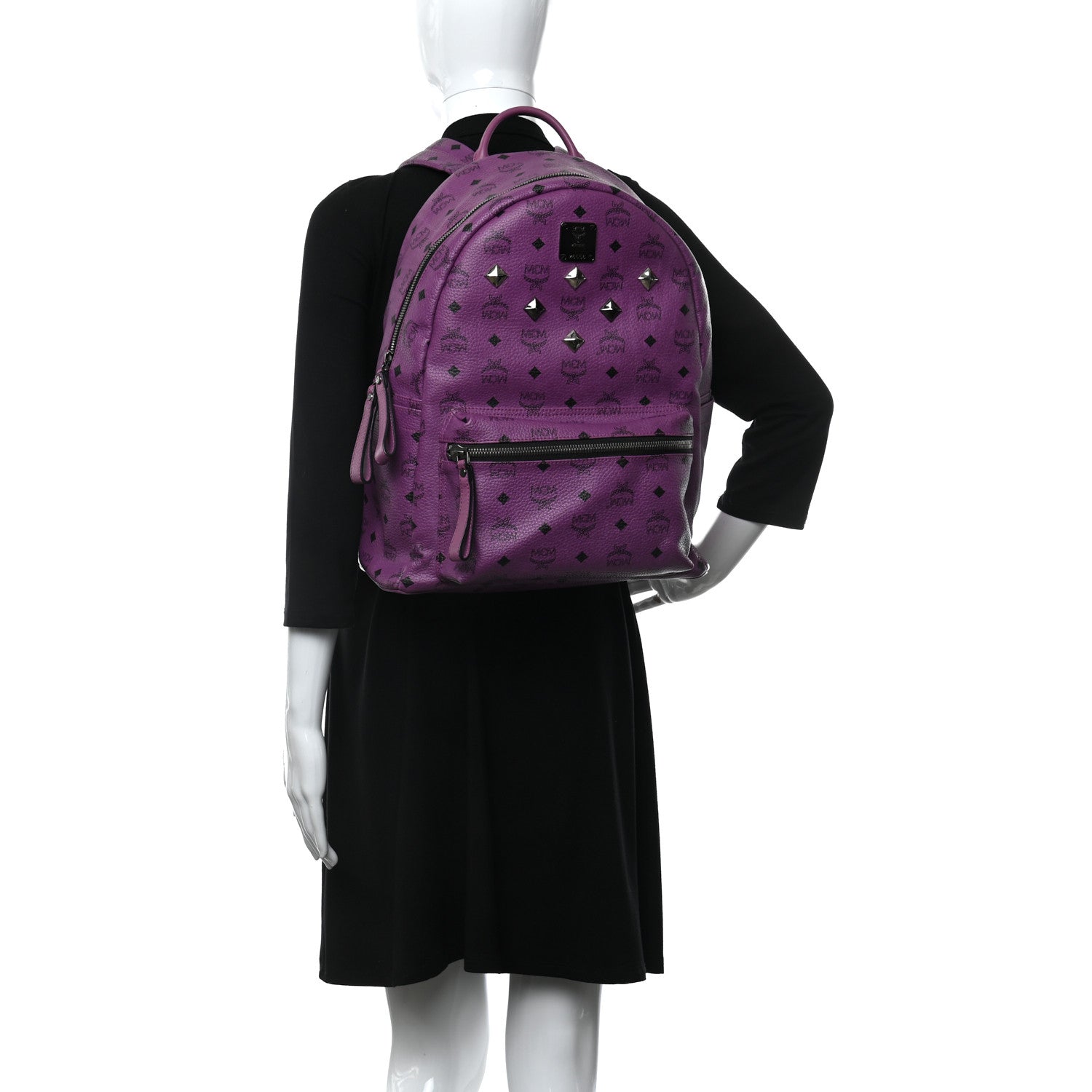 MCM Visetos Studded Medium Backpack Purple 2 of 9