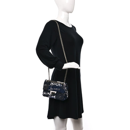 Chanel Jersey Quilted Camellia 2.55 Reissue Mini Flap Black White 2 of 12