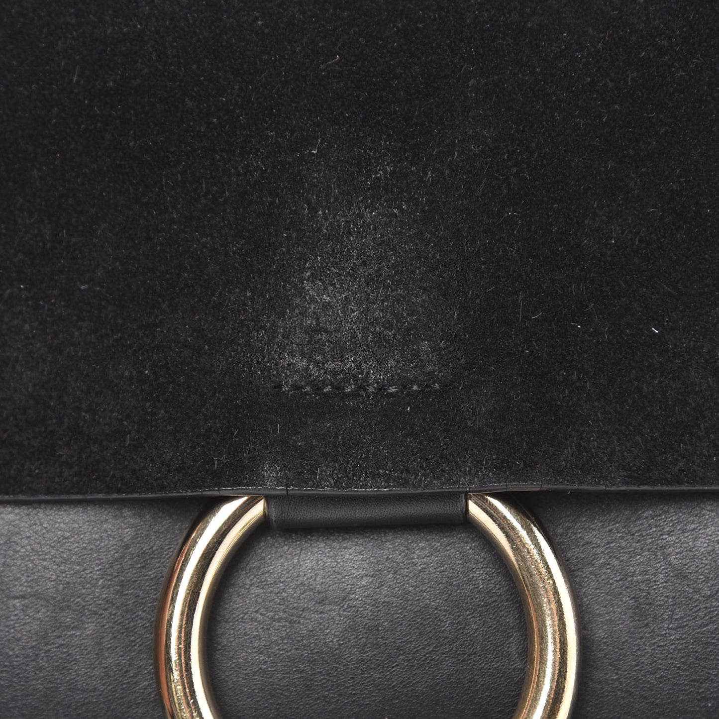 Suede Calfskin Small Faye Shoulder Bag Black