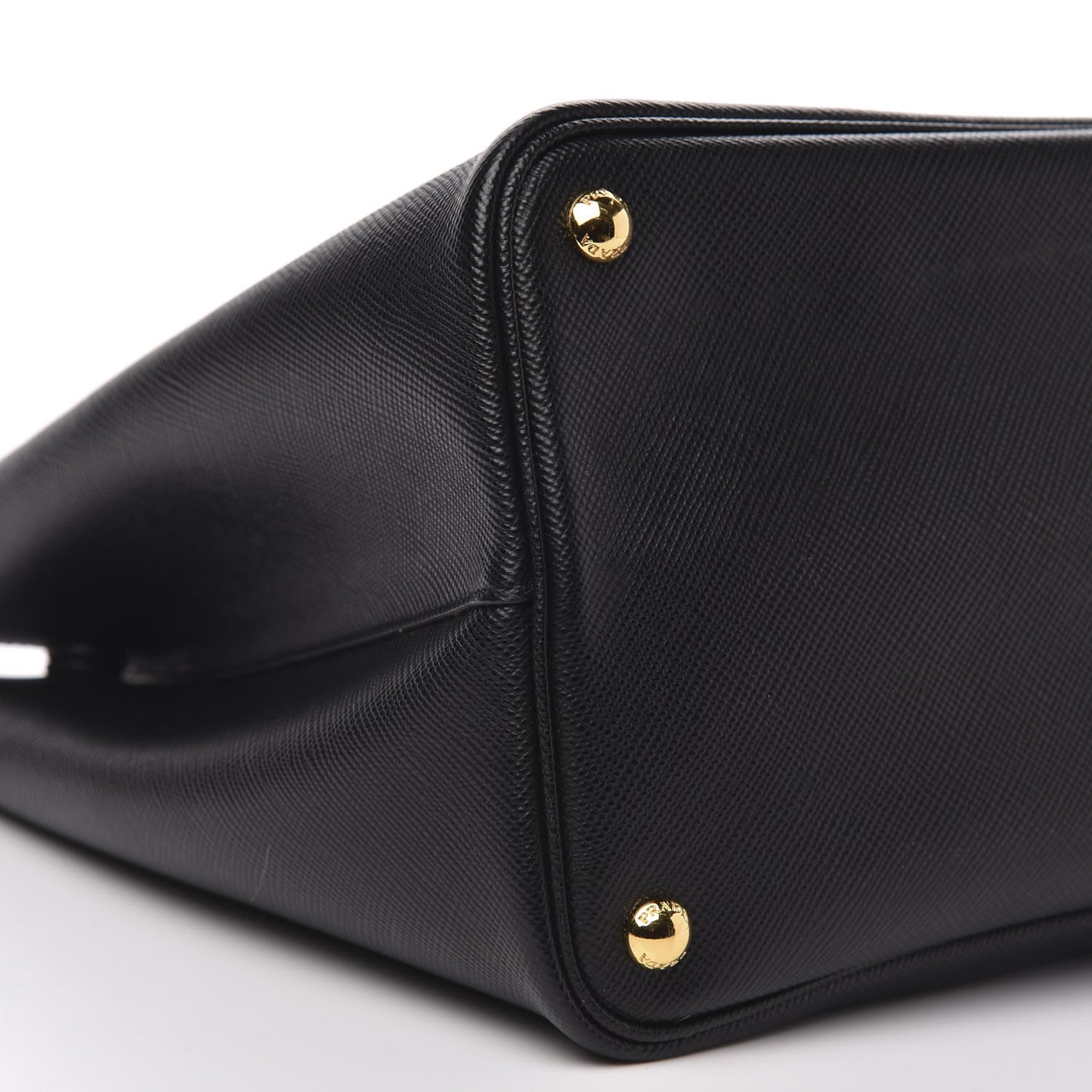 Saffiano Cuir Medium Double Bag Black Fuoco